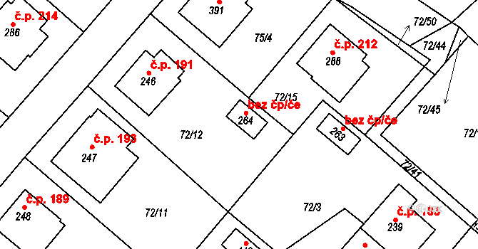 Jiřice 48486329 na parcele st. 264 v KÚ Jiřice u Humpolce, Katastrální mapa