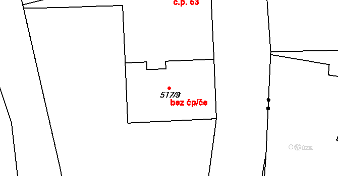 Broumov 49030329 na parcele st. 517/9 v KÚ Broumov, Katastrální mapa