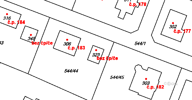 Kostěnice 79828329 na parcele st. 323 v KÚ Kostěnice, Katastrální mapa