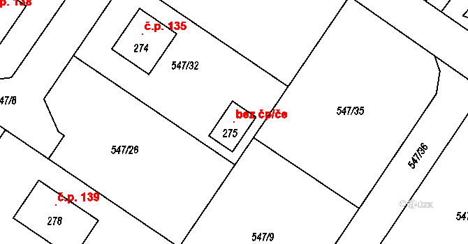 Bohušovice nad Ohří 118113330 na parcele st. 275 v KÚ Hrdly, Katastrální mapa