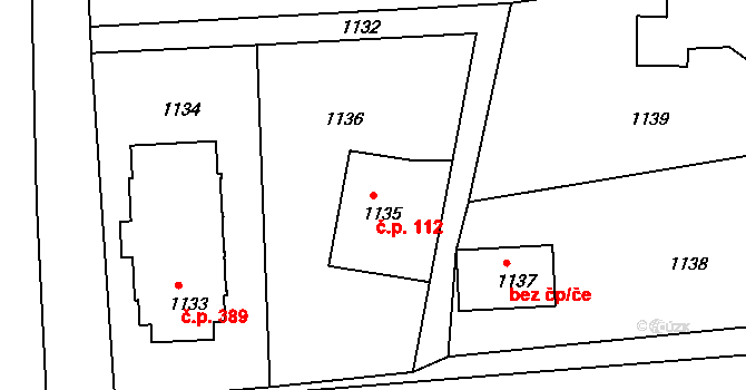 Podmoklice 112, Semily na parcele st. 1135 v KÚ Semily, Katastrální mapa