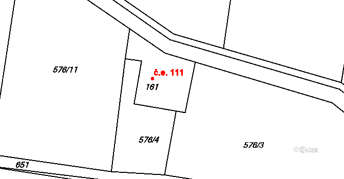 Nová Ves 111, Frýdlant nad Ostravicí na parcele st. 161 v KÚ Nová Ves u Frýdlantu nad Ostravicí, Katastrální mapa