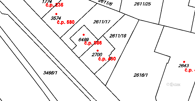 Kolín II 430, Kolín na parcele st. 2700 v KÚ Kolín, Katastrální mapa