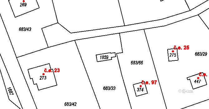 Halouny 24, Svinaře na parcele st. 274 v KÚ Svinaře, Katastrální mapa