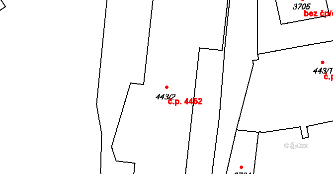 Jablonec nad Nisou 4452 na parcele st. 443/2 v KÚ Jablonec nad Nisou, Katastrální mapa