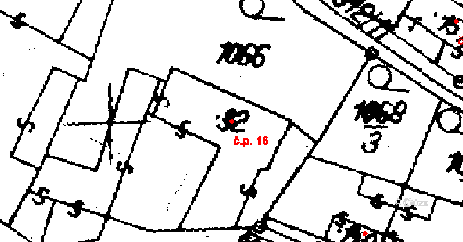 Budkov 16 na parcele st. 92 v KÚ Budkov, Katastrální mapa