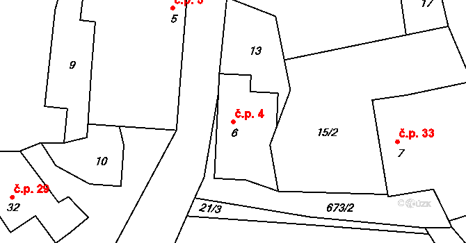 Teletín 4, Krňany na parcele st. 6 v KÚ Teletín, Katastrální mapa