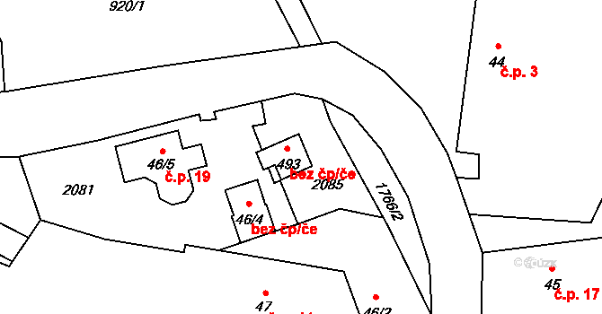 Semtín 2, Olbramovice na parcele st. 493 v KÚ Olbramovice u Votic, Katastrální mapa