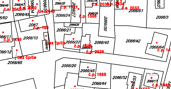 Stará Boleslav 2028, Brandýs nad Labem-Stará Boleslav na parcele st. 2066/41 v KÚ Stará Boleslav, Katastrální mapa
