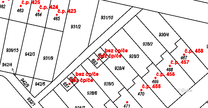 Ronov nad Doubravou 38033330 na parcele st. 654 v KÚ Ronov nad Doubravou, Katastrální mapa