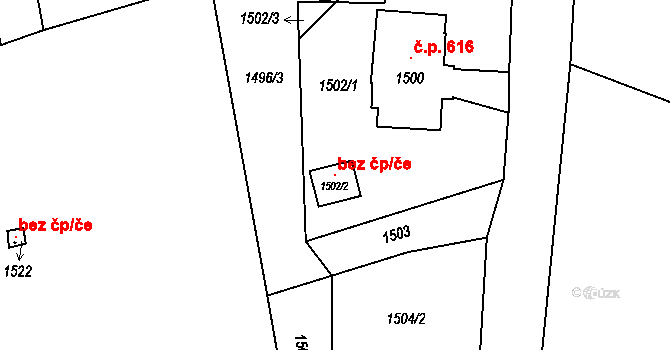 Vrbno pod Pradědem 40196330 na parcele st. 1502/2 v KÚ Vrbno pod Pradědem, Katastrální mapa