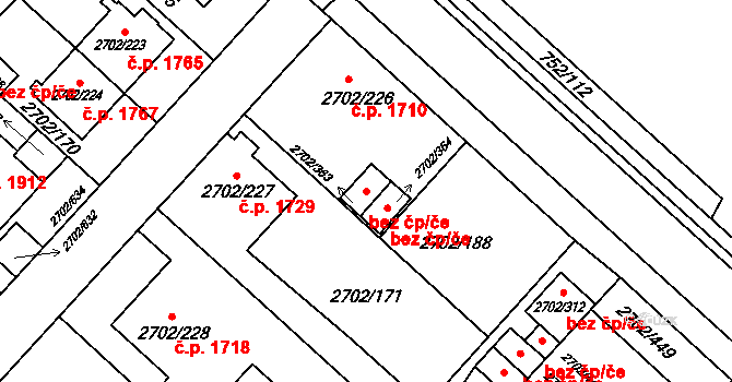 Opava 43778330 na parcele st. 2702/363 v KÚ Opava-Předměstí, Katastrální mapa