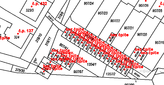Plzeň 46301330 na parcele st. 907/13 v KÚ Křimice, Katastrální mapa