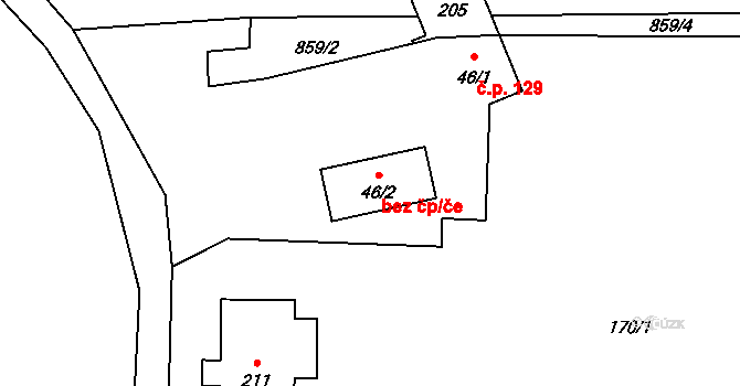 Jetřichovice 47933330 na parcele st. 46/2 v KÚ Vysoká Lípa, Katastrální mapa