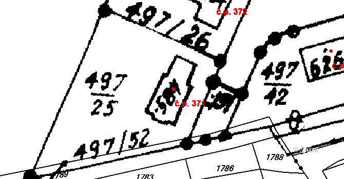 Nasavrky 371 na parcele st. 584 v KÚ Nasavrky, Katastrální mapa