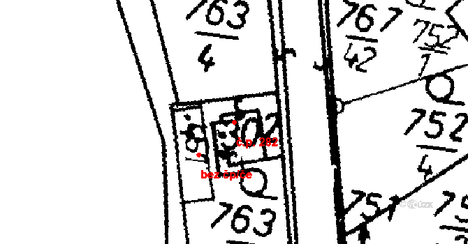 Bernartice 282 na parcele st. 302 v KÚ Bernartice u Milevska, Katastrální mapa