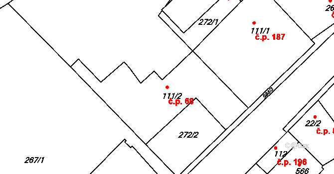 Kvíček 68, Slaný na parcele st. 111/2 v KÚ Kvíc, Katastrální mapa