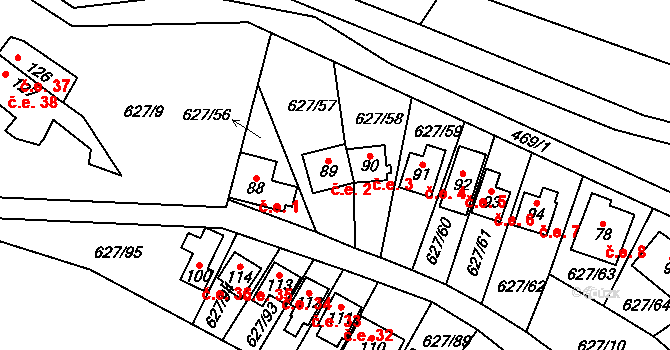 Křenůvky 2, Myslejovice na parcele st. 89 v KÚ Křenůvky, Katastrální mapa