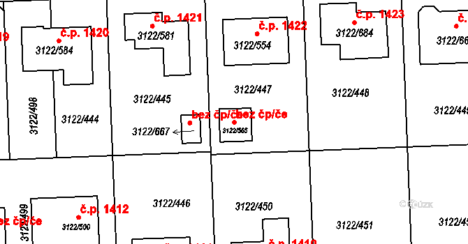 Pohořelice 106046331 na parcele st. 3122/565 v KÚ Pohořelice nad Jihlavou, Katastrální mapa