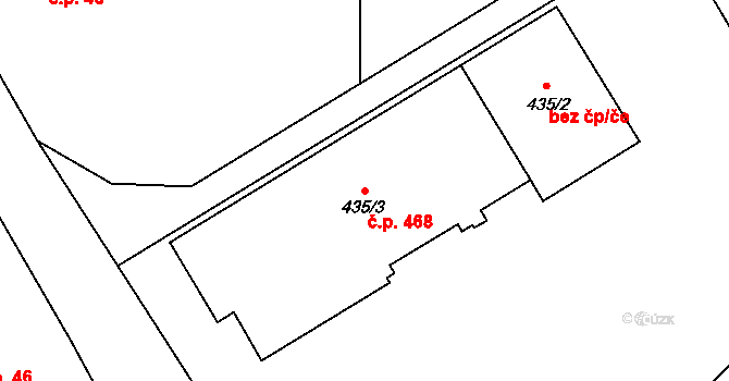 Stará Paka 468 na parcele st. 435/3 v KÚ Stará Paka, Katastrální mapa