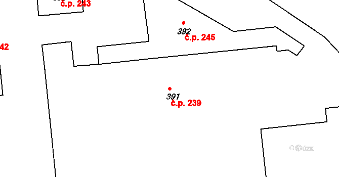 Předlice 239, Ústí nad Labem na parcele st. 391/1 v KÚ Předlice, Katastrální mapa