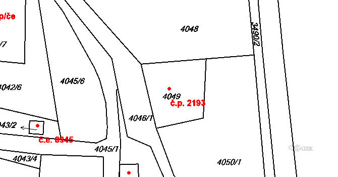 Ústí nad Labem-centrum 2193, Ústí nad Labem na parcele st. 4049 v KÚ Ústí nad Labem, Katastrální mapa