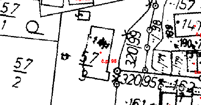 Škvořetice 95 na parcele st. 149 v KÚ Škvořetice, Katastrální mapa