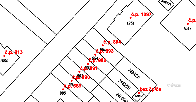 Jaroměřice nad Rokytnou 894 na parcele st. 995 v KÚ Jaroměřice nad Rokytnou, Katastrální mapa