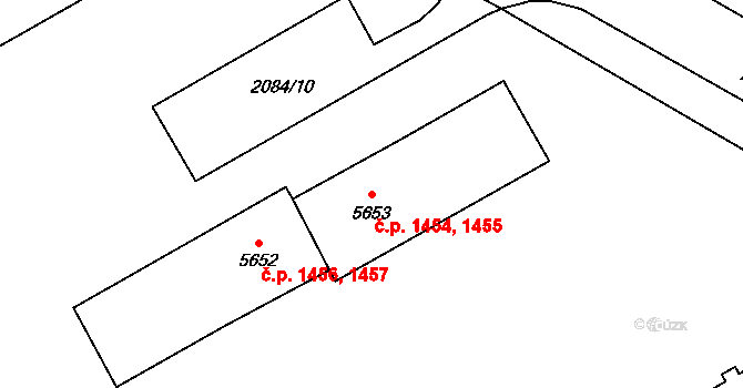 Cheb 1454,1455 na parcele st. 5653 v KÚ Cheb, Katastrální mapa