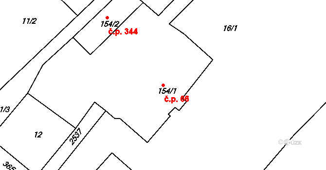 Černilov 66 na parcele st. 154/1 v KÚ Černilov, Katastrální mapa