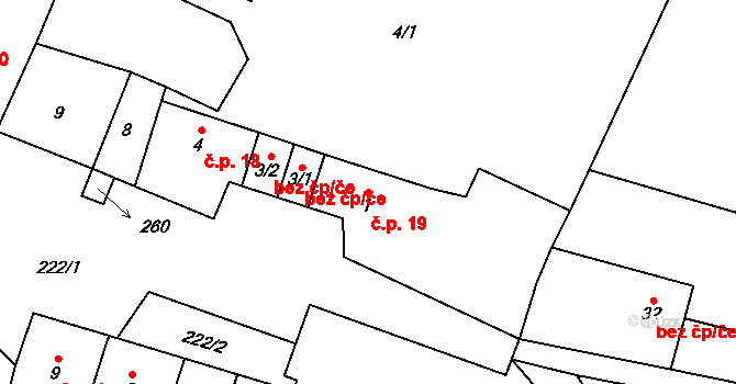 Lehom 19, Strážov na parcele st. 1 v KÚ Lehom, Katastrální mapa