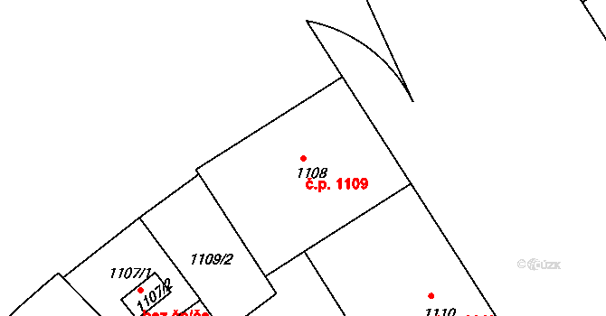 Nusle 1109, Praha na parcele st. 1108 v KÚ Nusle, Katastrální mapa