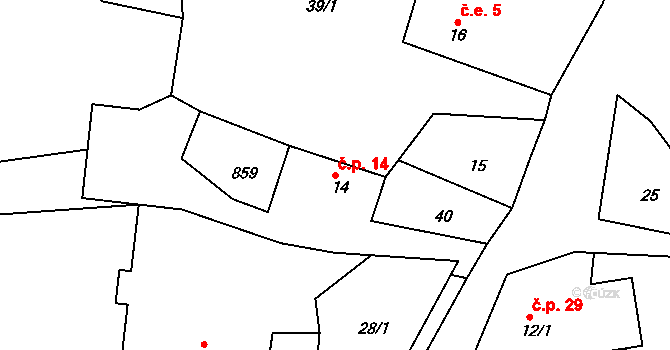 Krašovice 14, Krásná Hora nad Vltavou na parcele st. 14 v KÚ Krašovice, Katastrální mapa