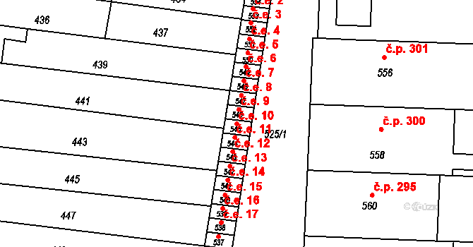 Opatovice 10 na parcele st. 545 v KÚ Opatovice u Rajhradu, Katastrální mapa