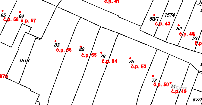 Hostinné 54 na parcele st. 79 v KÚ Hostinné, Katastrální mapa
