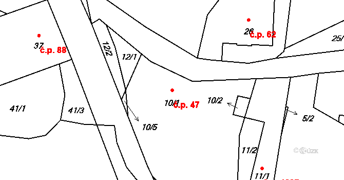 Lukášov 47, Jablonec nad Nisou na parcele st. 10/1 v KÚ Lukášov, Katastrální mapa