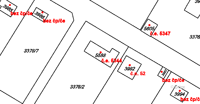 Dvůr Králové nad Labem 5344 na parcele st. 5588 v KÚ Dvůr Králové nad Labem, Katastrální mapa