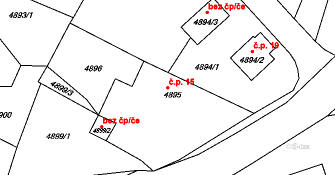 Dlouhé Pole 15, Benešov na parcele st. 4895 v KÚ Benešov u Prahy, Katastrální mapa