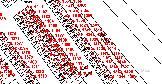 Teplické Předměstí 1312,1324, Bílina na parcele st. 1664/23 v KÚ Bílina, Katastrální mapa