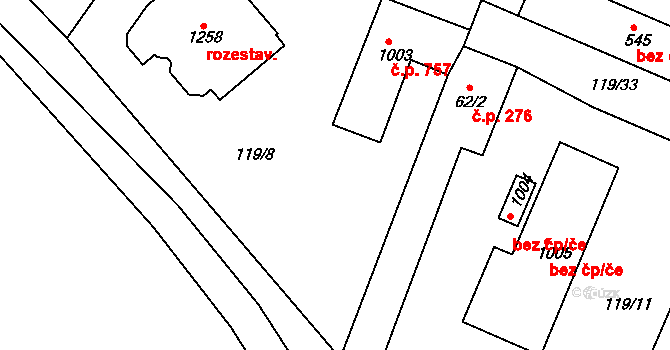 Plotiště nad Labem 274, Hradec Králové na parcele st. 2051 v KÚ Plotiště nad Labem, Katastrální mapa