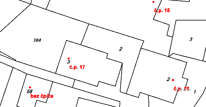 Sulkovec 17 na parcele st. 3 v KÚ Sulkovec, Katastrální mapa