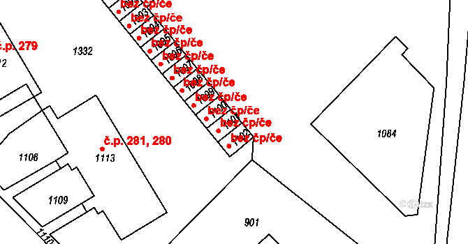 Vidnava 38545331 na parcele st. 1101 v KÚ Vidnava, Katastrální mapa
