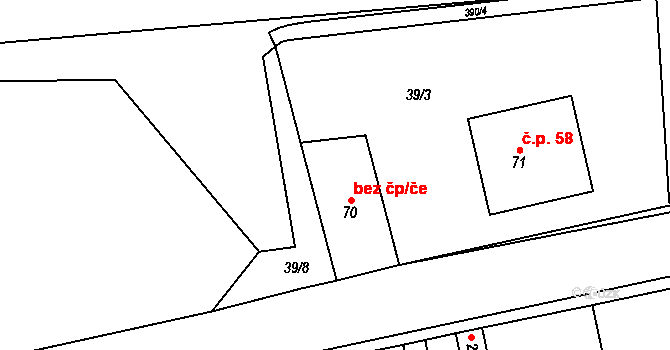 Žilina 38597331 na parcele st. 70 v KÚ Žilina, Katastrální mapa