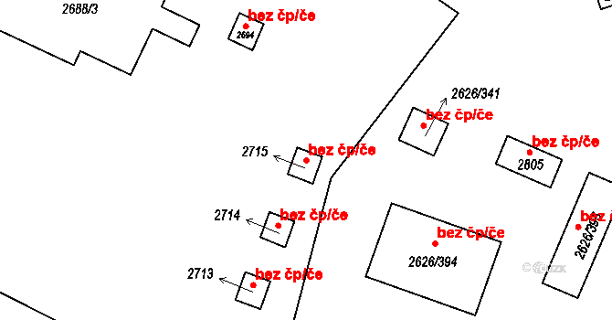 Doksy 39737331 na parcele st. 2715 v KÚ Doksy u Máchova jezera, Katastrální mapa