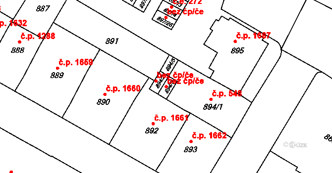 Litoměřice 41243331 na parcele st. 894/3 v KÚ Litoměřice, Katastrální mapa
