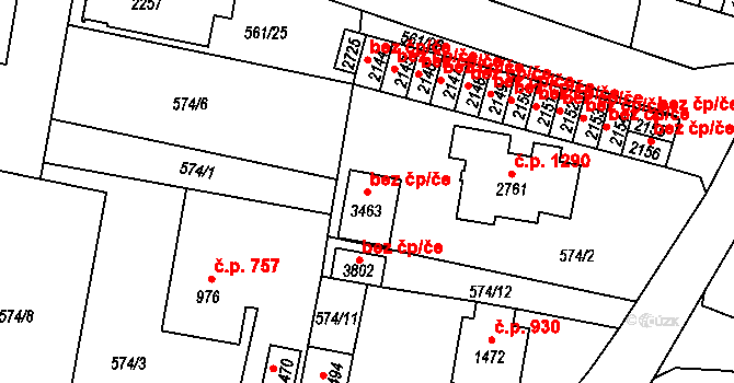Vrchlabí 41599331 na parcele st. 3463 v KÚ Vrchlabí, Katastrální mapa