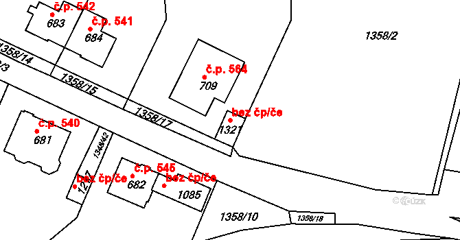 Benešov nad Ploučnicí 41767331 na parcele st. 1321 v KÚ Benešov nad Ploučnicí, Katastrální mapa