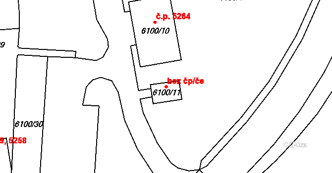 Chomutov 42157331 na parcele st. 6100/11 v KÚ Chomutov I, Katastrální mapa