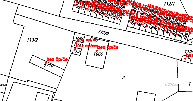 Třebíč 43092331 na parcele st. 1966 v KÚ Podklášteří, Katastrální mapa