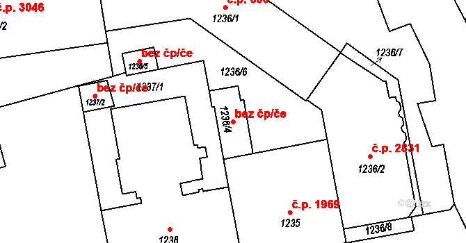 Přerov 43202331 na parcele st. 1236/4 v KÚ Přerov, Katastrální mapa